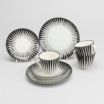 EUGEN TROST, servis 15 dlr  flintgods, "Zebra", Upsala-Ekeby 1900.