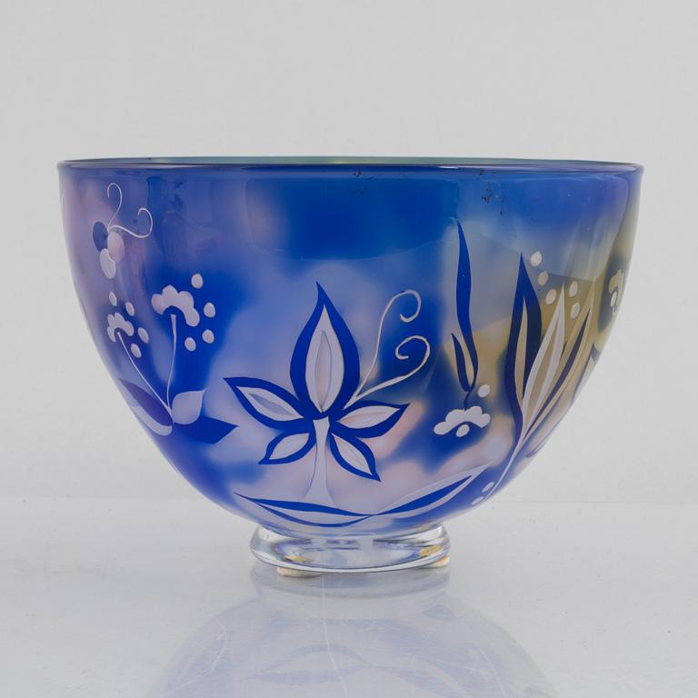Jens Eltorp, a unique glass bowl, Hetalåga, Småland.
