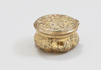 A Swedish 18th century silver-gilt snuff-box, makers mark of Kilian Kelson (Stockholm 1746-1771-).