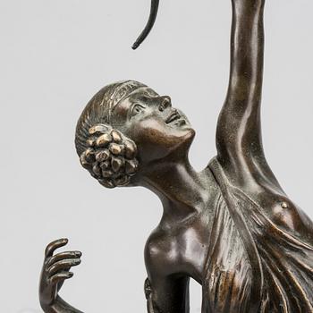 Pierre Le Faguays, after, sculpture, Woman with bow.