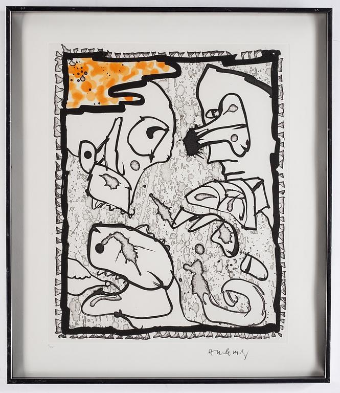 Pierre Alechinsky, etsning & linoliumsnitt, 1989, signerad 2/125.