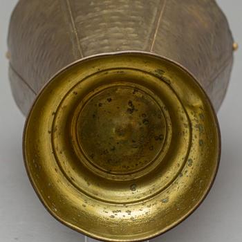 A BRASS UMBRELLA STAND, 20th century.