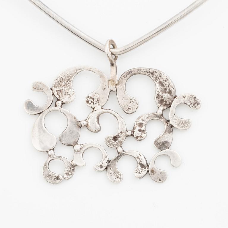 Inga-Britt "Ibe" Dahlquist, Neck ring with pendant, sterling silver,