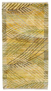 215. Barbro Nilsson, A CARPET, "Marina, gul", knotted pile, ca 242,5 x 126,5 cm, signed AB MMF BN.