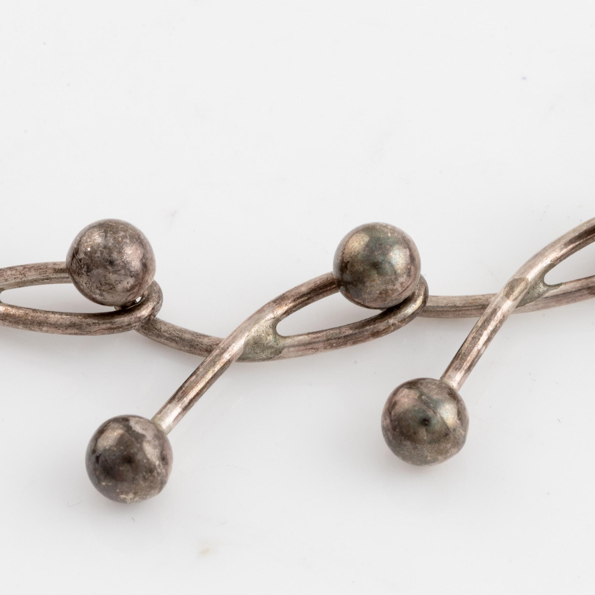 Niels Erik From. Collier samt armband, silver.