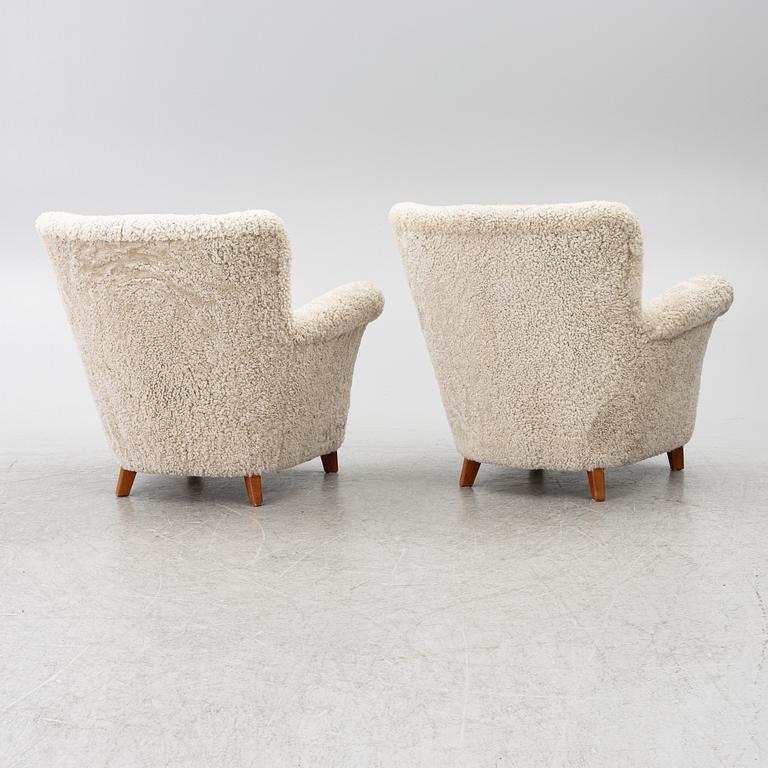 Swedish Modern, fåtöljer, ett par, 1940-tal.
