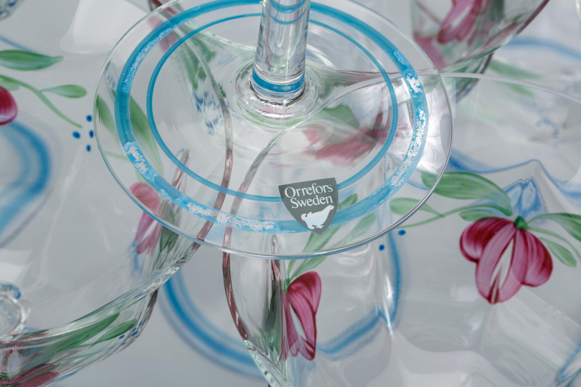 SERVISDELAR, 14 st, glas, Orrefos "Maja", Eva Englund.
