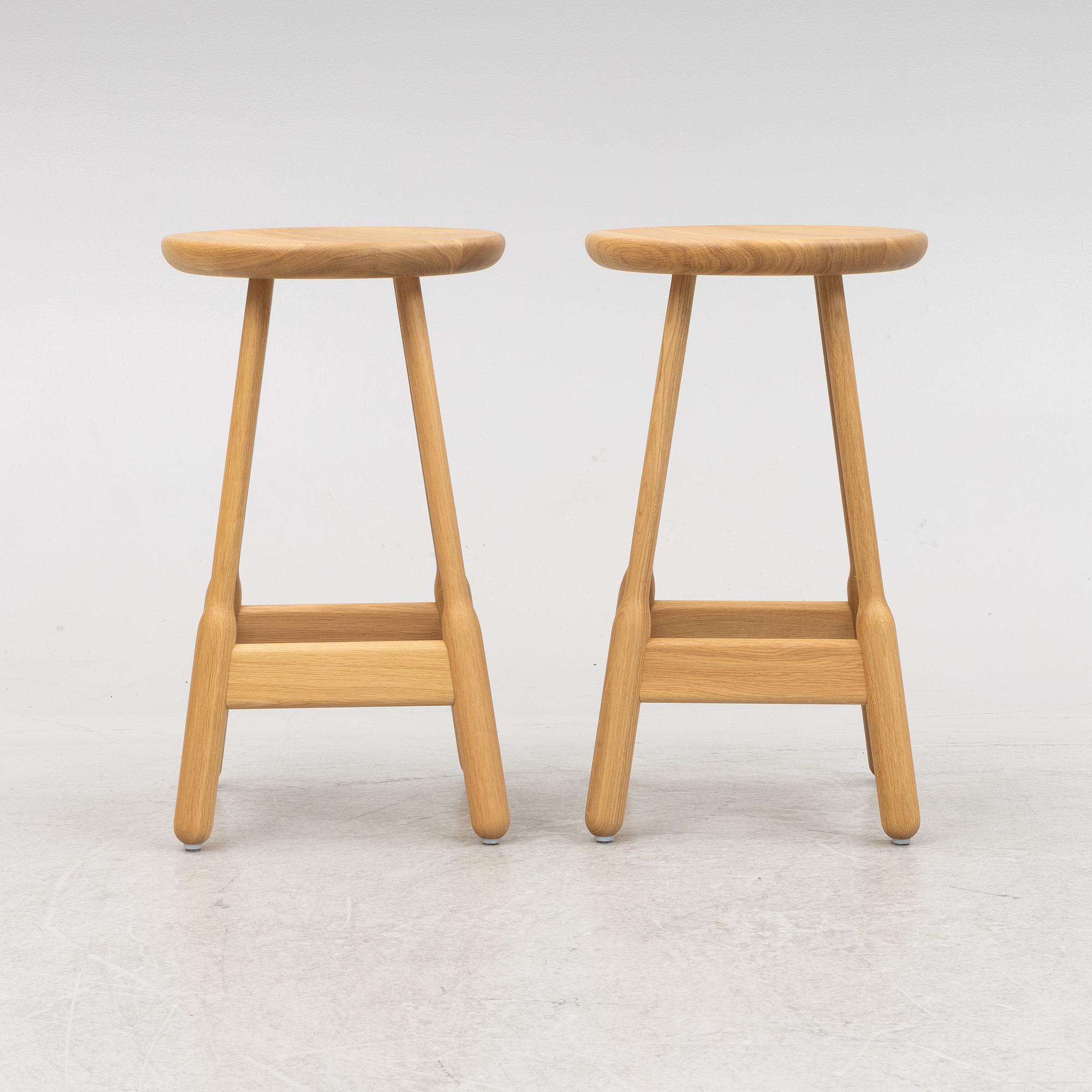 Chris Martin, a pair of contemporary 'Albert Bar Stools', Massproductions.