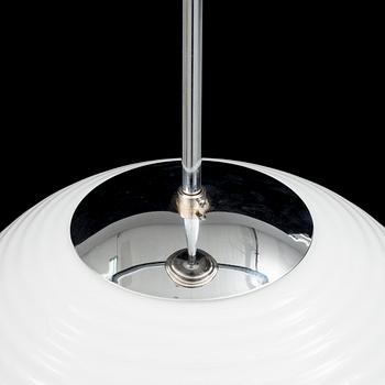 A Pukeberg glass ceiling light.