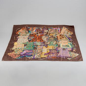 HERMÈS, a silk scarf 'Voyage en Etoffes'.