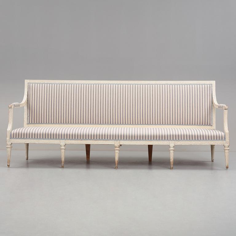 A Gustavian sofa attributed to Jakob Malmsten (master in Stockholm 1780-1788).