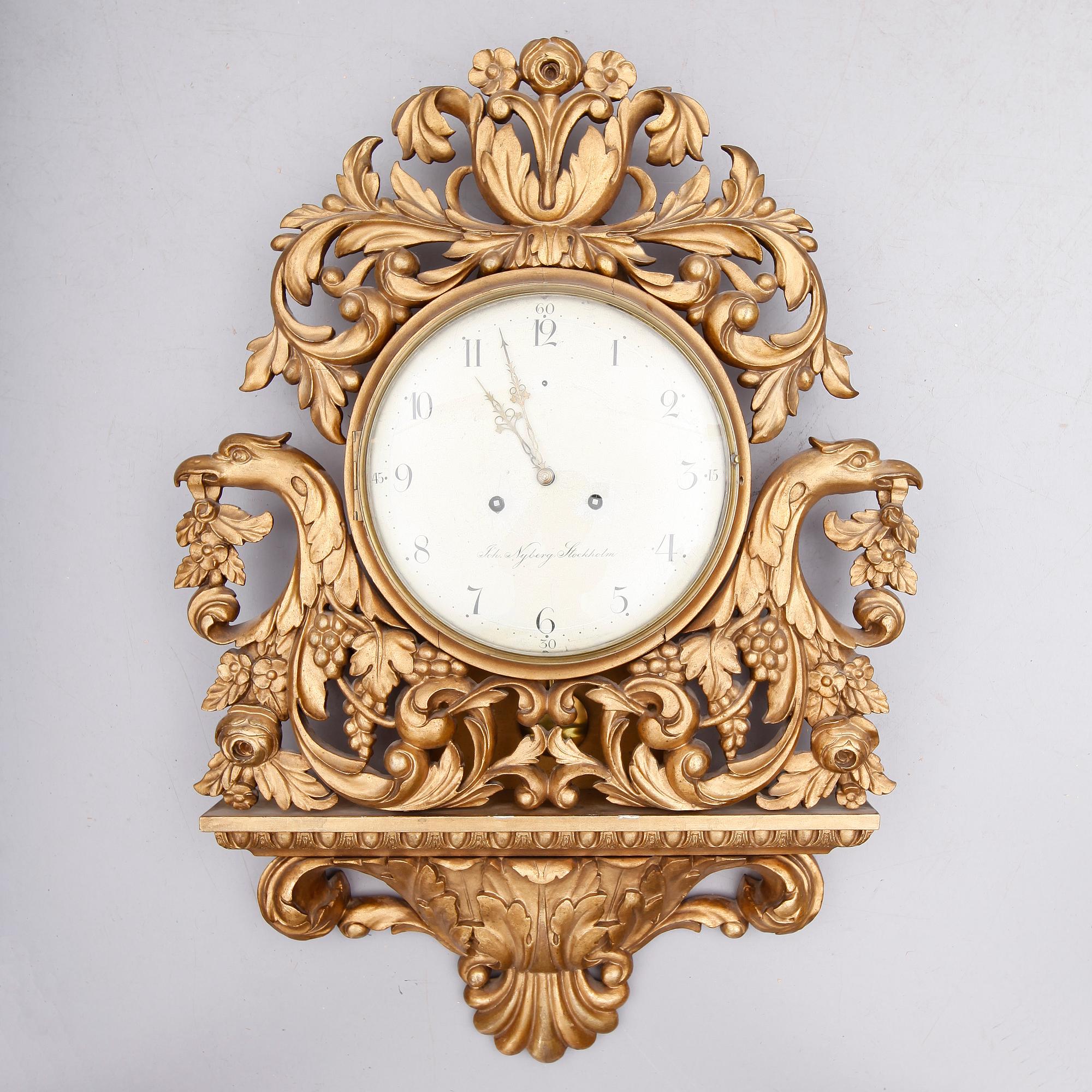 VÄGGPENDYL, empire, Johan Nyberg, Stockholm, verksam 1787-1801.