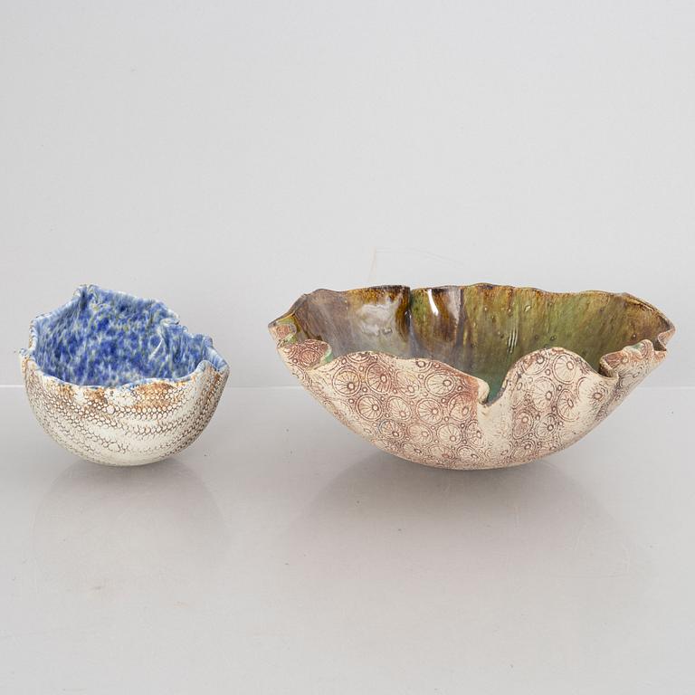 Bengt Berglund, two stoneware bowls, Gustavsberg, Swedne.