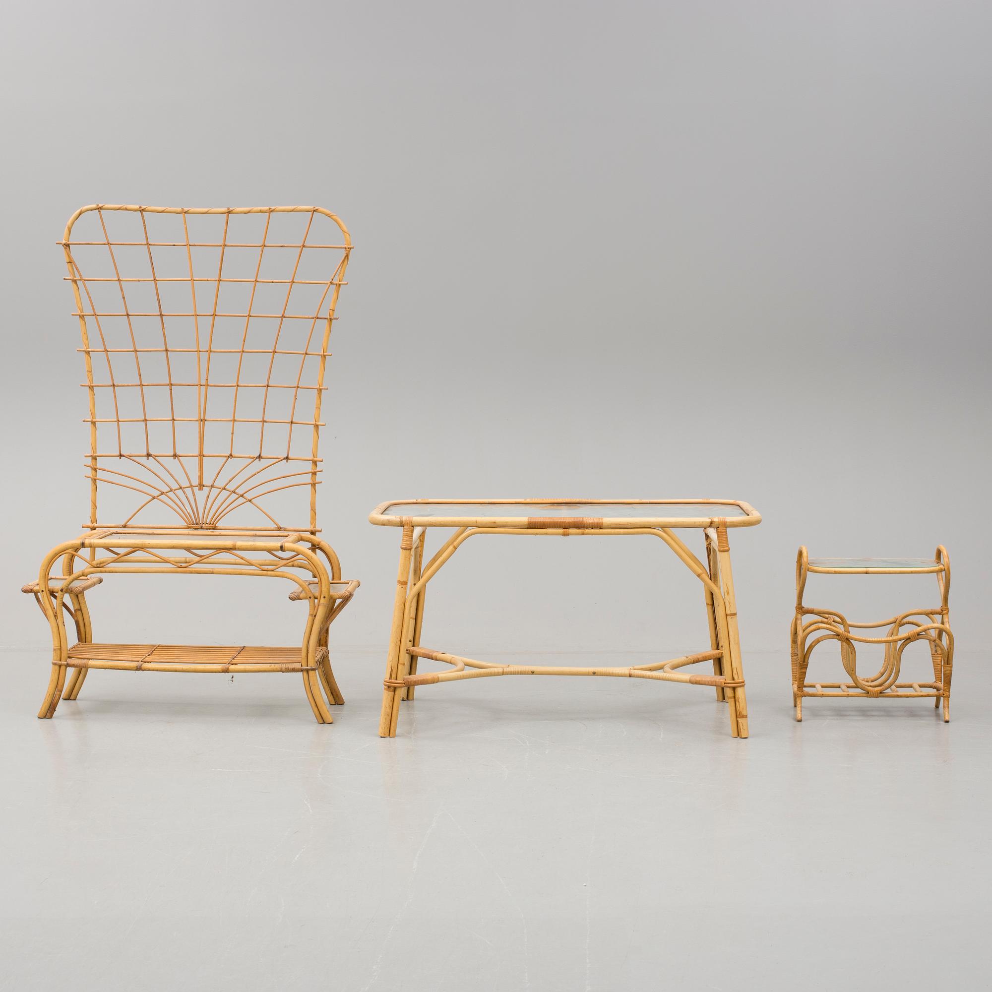 ROTTINGMÖBLER, 3 delar, 1900-talets mitt.