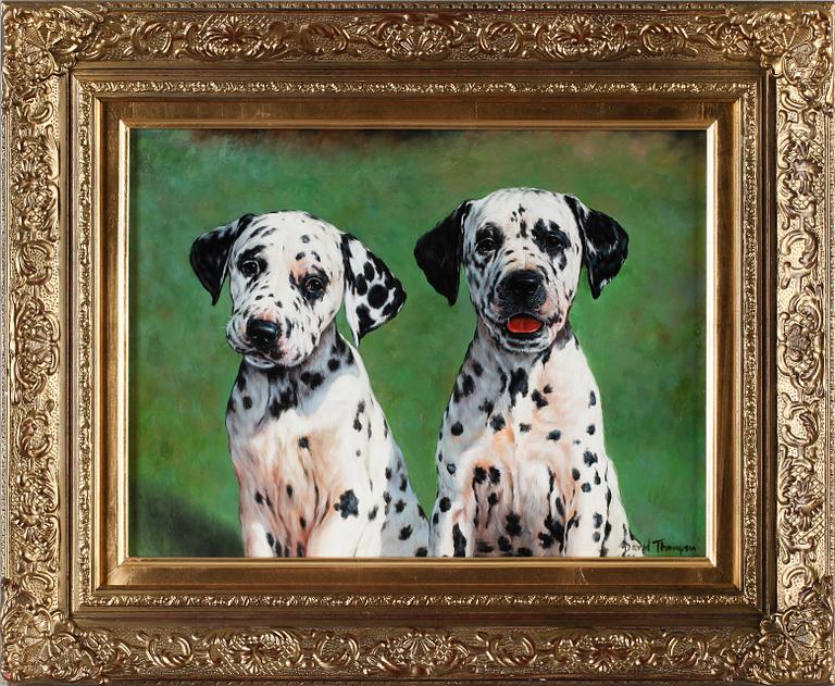 DAVID THOMPSON, olja på pannå, signerad.