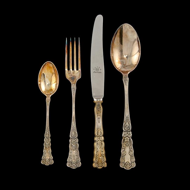 BESTICKUPPSÄTTNING, 24 delar, låghaltigt silver, Hefra, Polen, 1900-talets andra hälft. Vikt ca 1300 g.