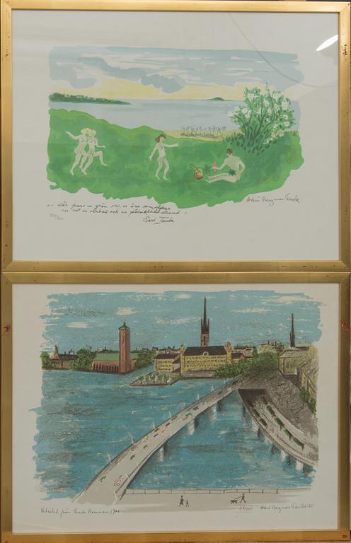 ASTRI BERGMAN-TAUBE, färglitografier, 20 st, signerade och numrerade, flertalet i upplaga kring 200, 1970-talets mitt.