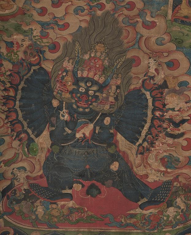 A Vajrabhairava Thangka, Tibet, late 19th century/around 1900.