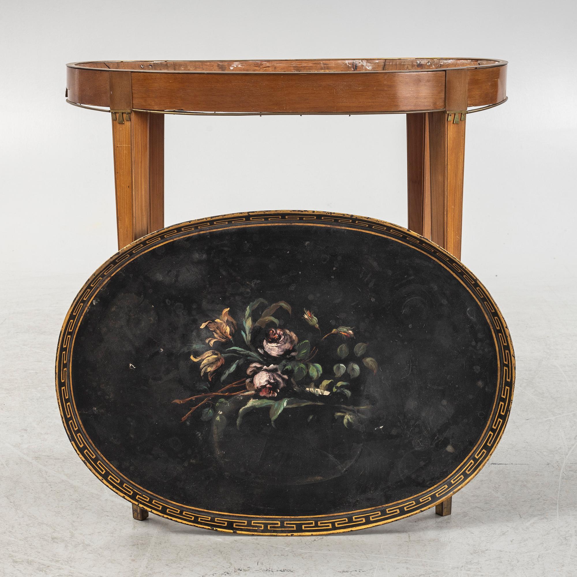 A late Gustavian style tray-table, late 18th century.