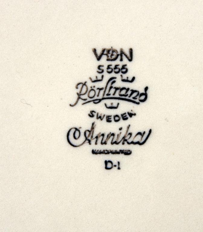SERVIS, ca 90 delar, stengods, "Annika", Rörstrand.