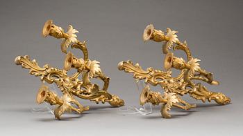 VÄGGAPPLICKER, ett par, rokokostil, omkring 1900.