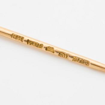 TIE Pin in shape of a letter monogram GH, 18k guld and whitegold, single-cut diamonds.