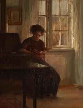 Carl Holsoe, Interior with a Reading Woman.