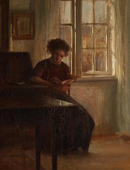 Carl Holsoe, Interior with a Reading Woman.