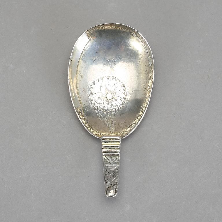 SUPSKED, silver. Oidentifierad mästare, 1784. Vikt ca 48 g.