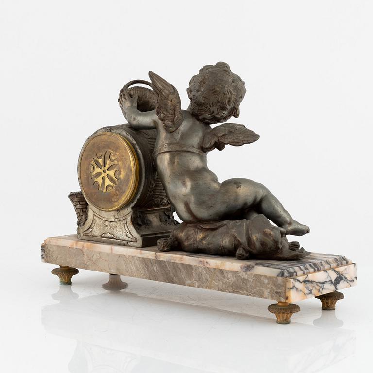 A mantle clock, Louis and Francois Moreau, France, early 20th Century.