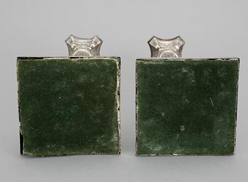 LJUSSTAKAR, ett par, pläter, 18/1900-tal.