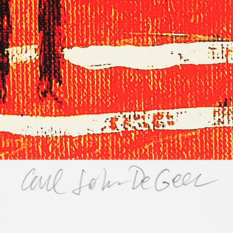 Carl Johan De Geer, lithograph in colours, signed 4/30.