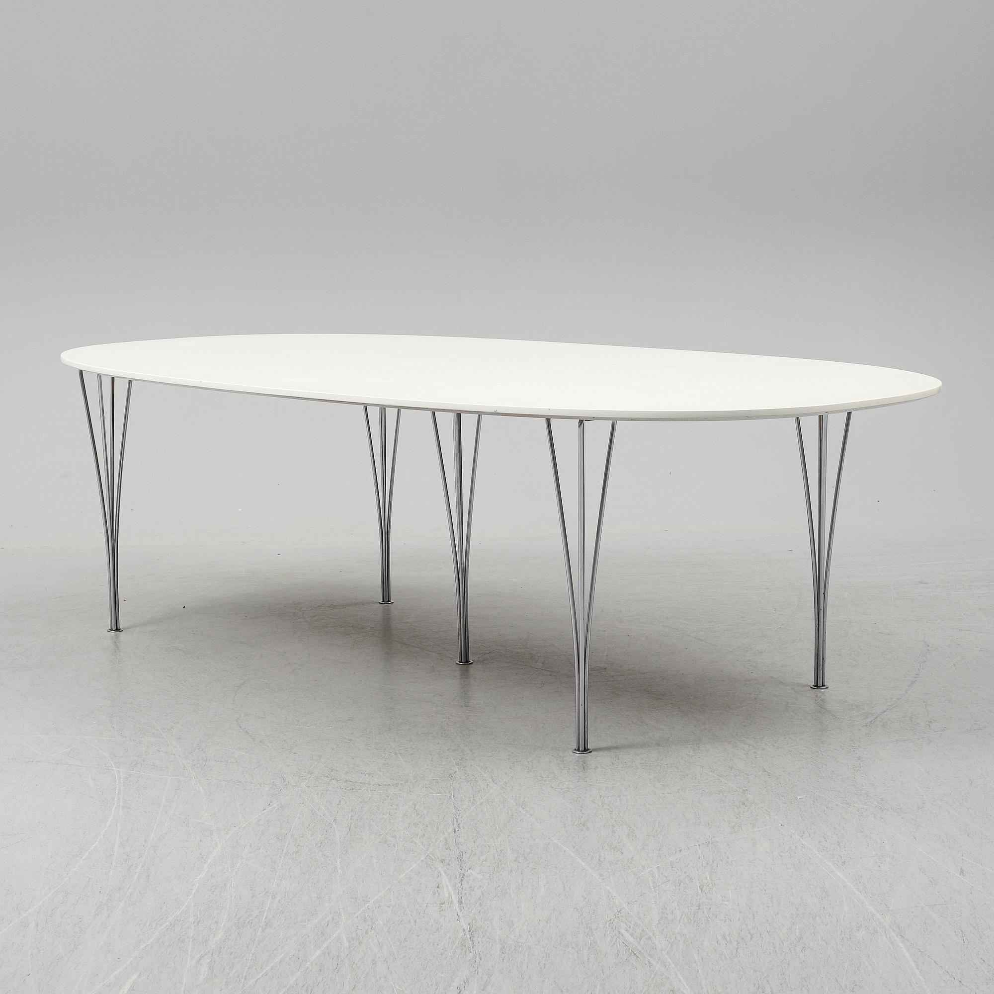 PIET HEIN & BRUNO MATHSSON, a 'Superellips dining table from MIAB/Fritz Hansen, 1982.