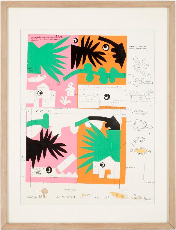 ELIS ERIKSSON, "Klippcollage", signerad o daterad 68.