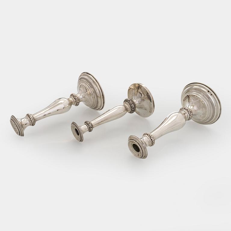 Ljusstakar, 3 st, silver, Österrike-Ungern 1807-1922.