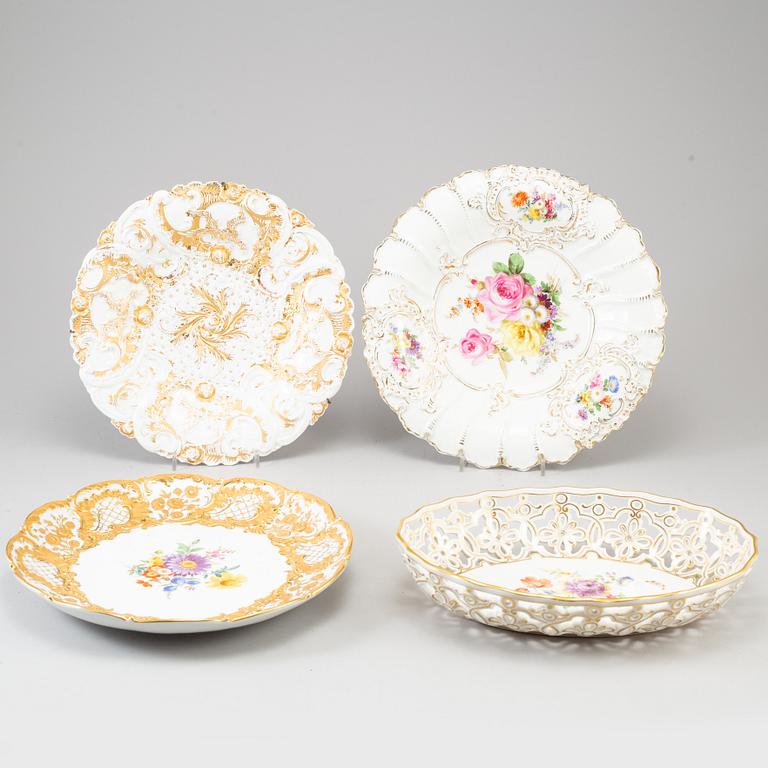 FAT, 4 stycken, porslin. Meissen, 1900-tal.