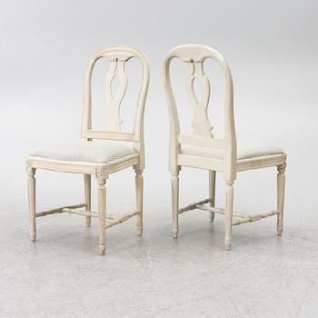 Eight Gustavian style chairs, late 20th Century.