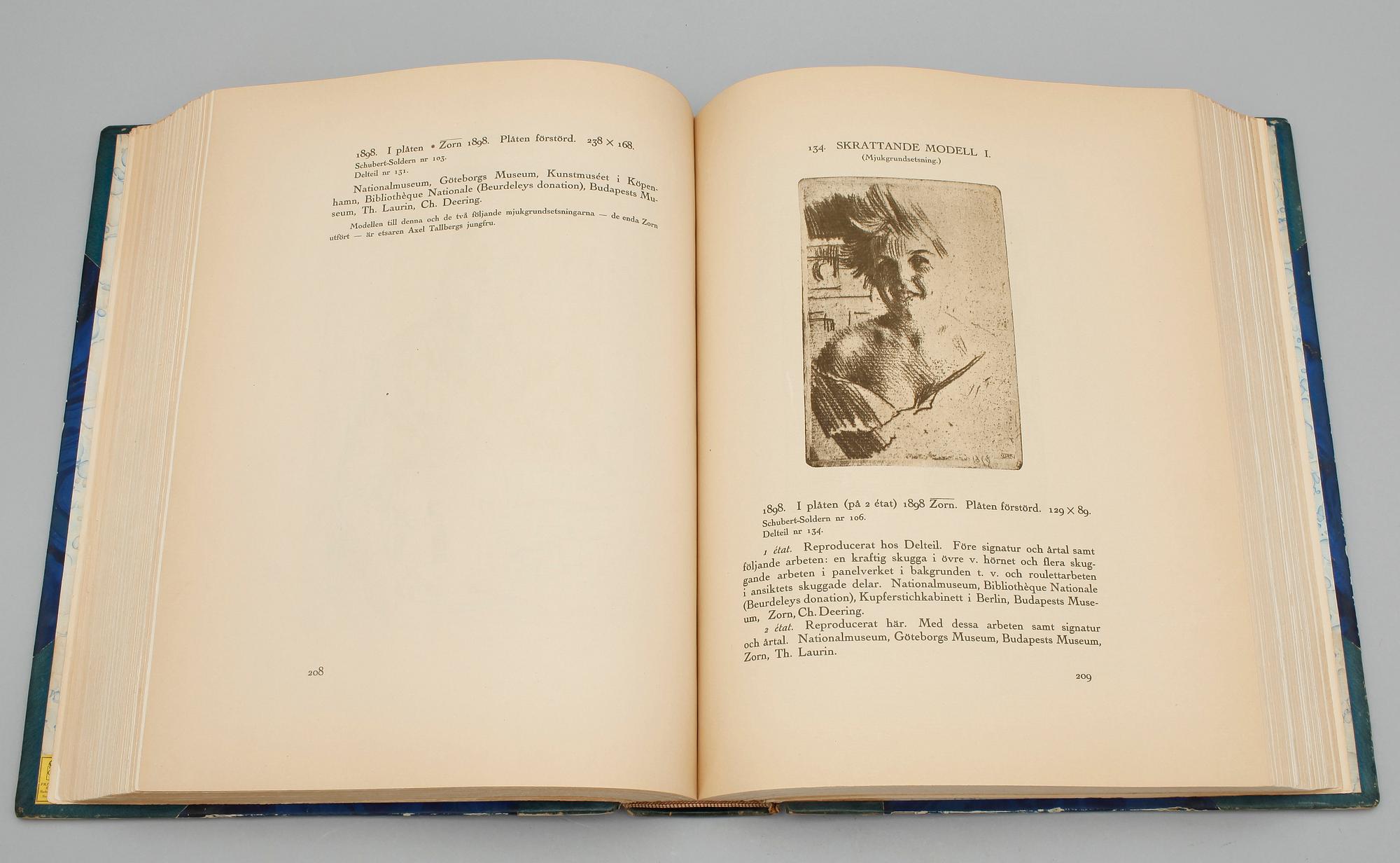 BOK, "Zorns graverade verk, Beskrivande katalog", Karl Asplund, PA Norstedt & Söner, Stockholm, 1920-21.