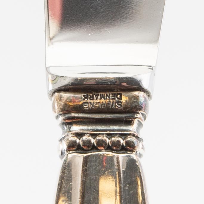 Johan Rohde, cutlery 24 pcs "Konge/Achorn" sterling silver for Georg Jensen after 1945.