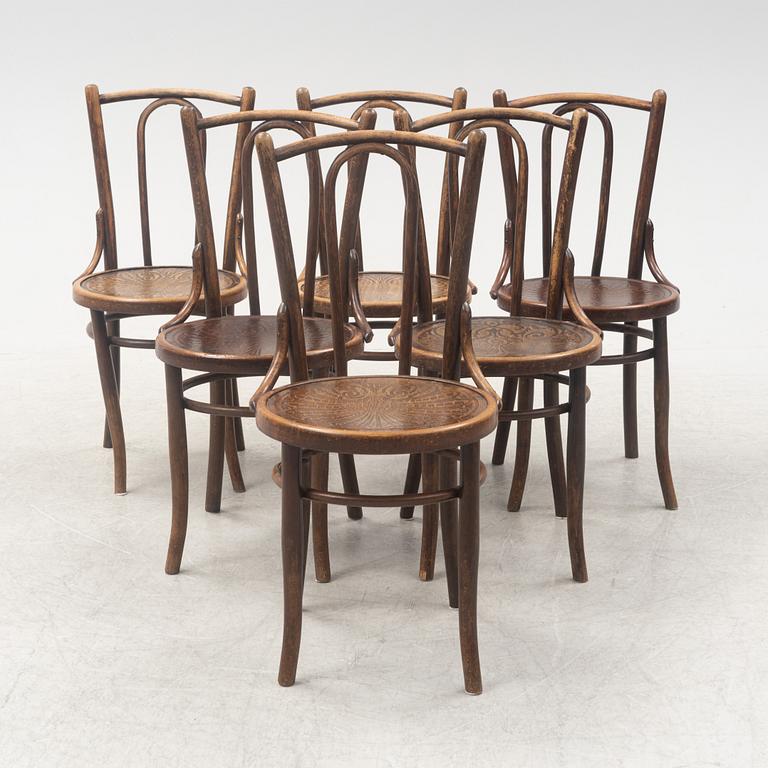 A set of 6 Café chairs, Mundus, Poland, early 20th Century.
