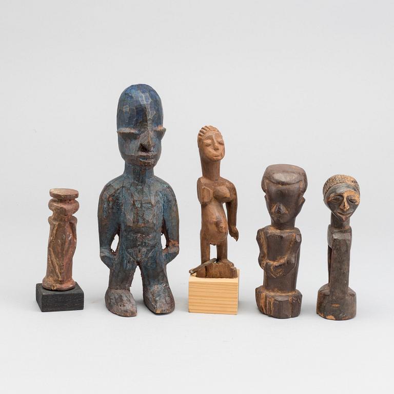 Five sculptures, Central Africa.