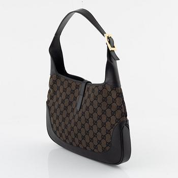 Gucci, A monogram canvas and leather 'Jackie O' bag.
