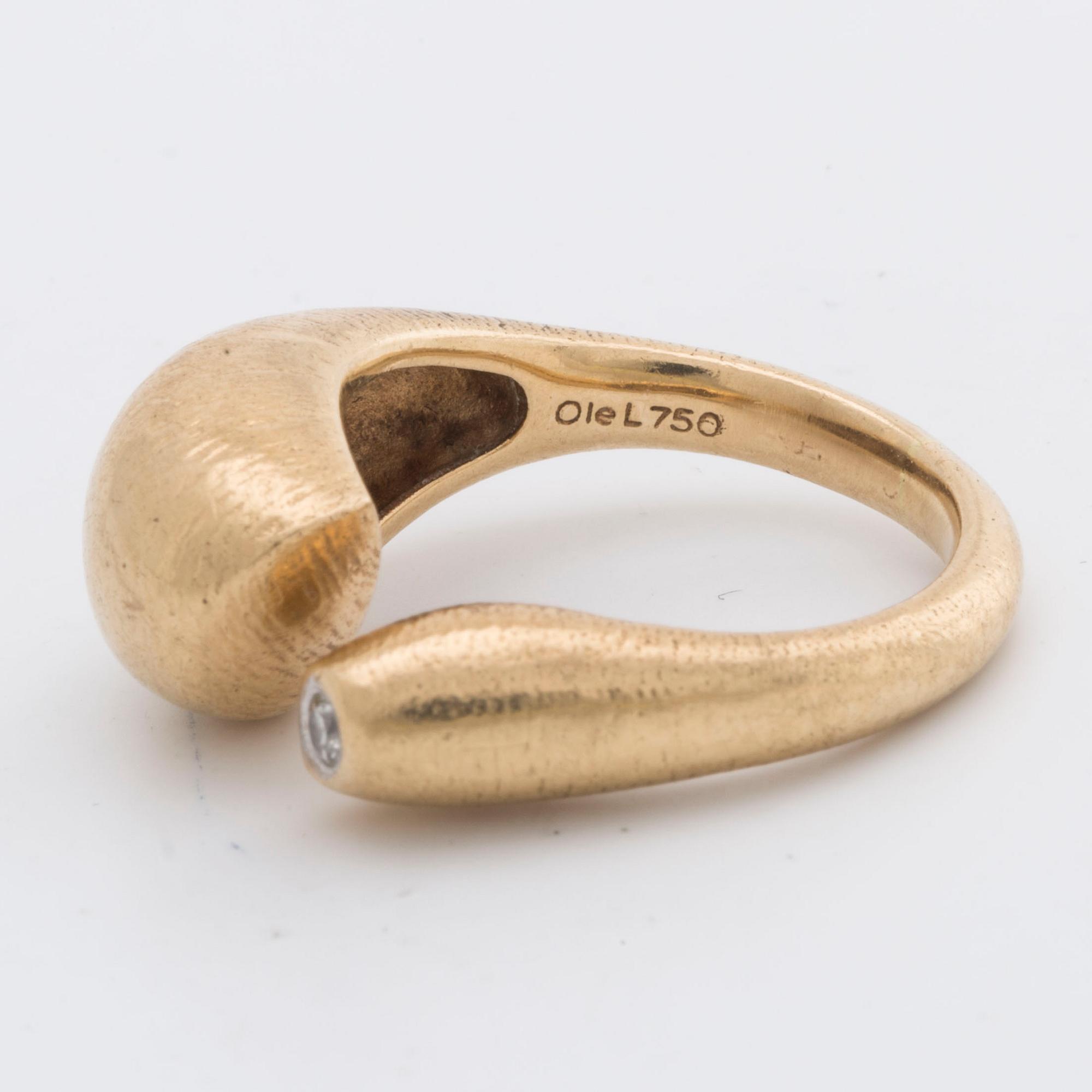 LYNGGAARD RING 18K guld m 1 brilliant-cut diamond approx 0,05 ct.