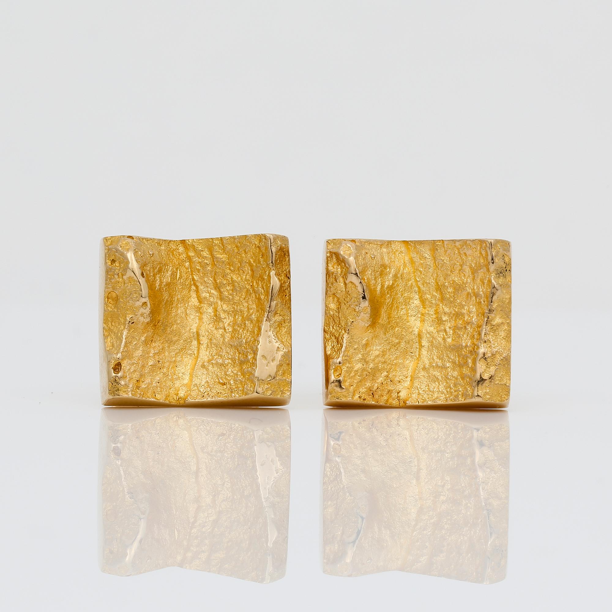 MANSCHETTKNAPPAR, ett par, 18K guld, Björn Weckström, Lapponia, Finland, troligen 1980-tals. Vikt ca 16 g.