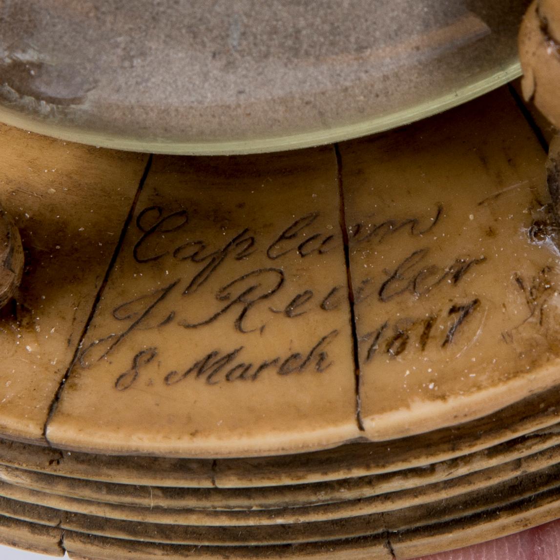 TIMGLAS, ben, märkt Captain J. Reuter och daterat 1817.