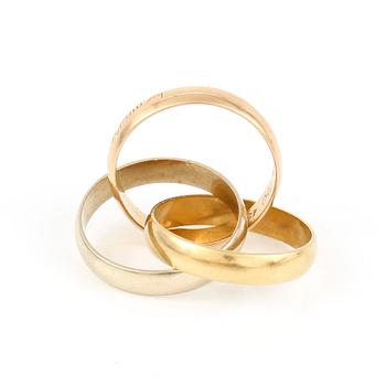 RING, 18K guld, "Trinity", Cartier. Vikt 5,9 g.