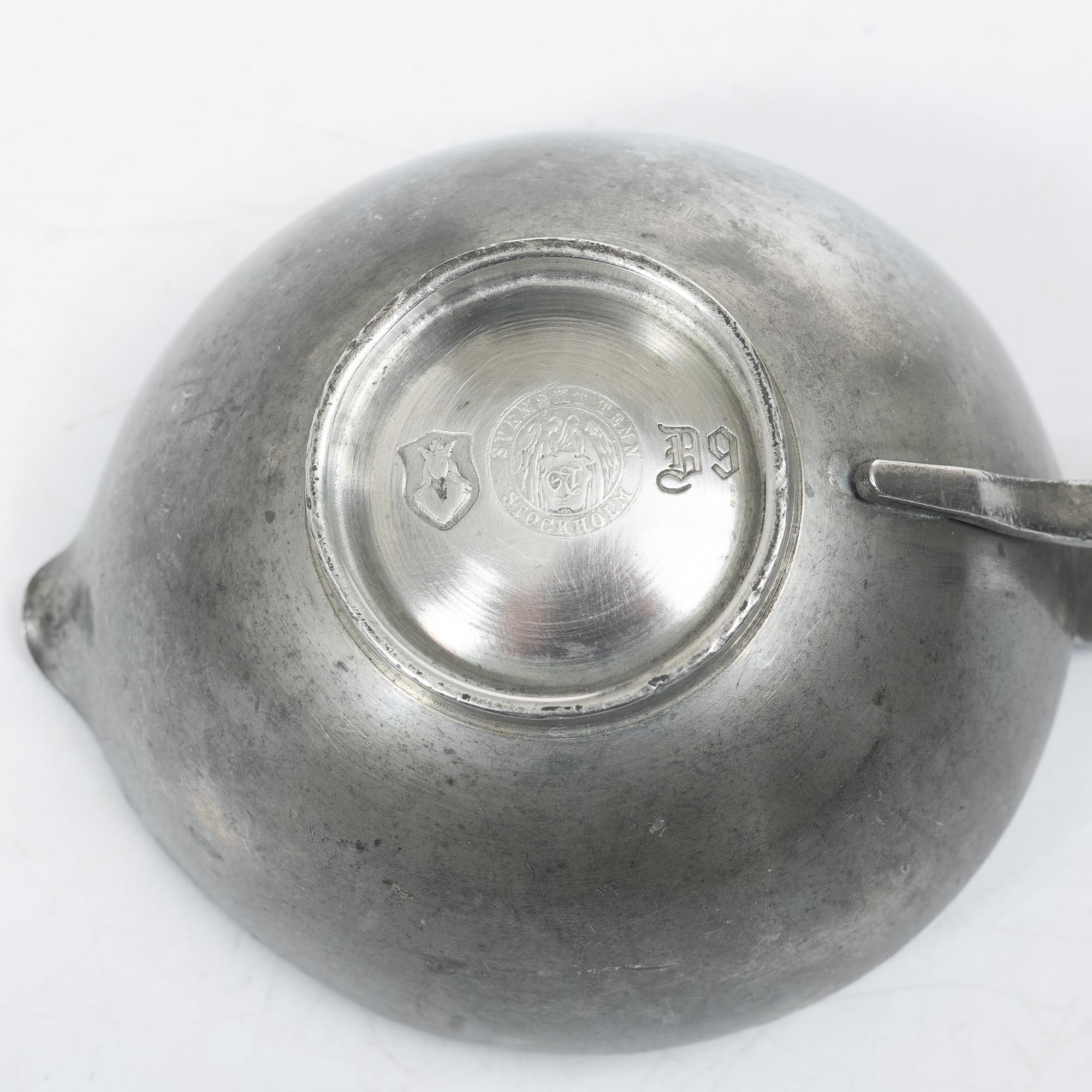 Firma Svenskt Tenn, sugar bowl and cream jug, Stockholm, 1953-54.