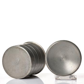 Estrid Ericson, a lidded pewter jar, Svenskt Tenn, Stockholm 1925, model A 42.