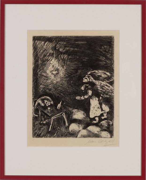 Marc Chagall, "l'Ivrogne et sa Femme" ur sviten "La Fables de la Fontaine".