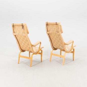 Bruno Mathsson, a pair of "Eva high" armchairs, late 20th century.